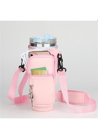 Resim Vkemall 40oz Stanley Bardak İçin Neopren Korumalı Çantası - Pembe, Yandan Askı, Su Bardaklığı Koruyucu Çanta Pembe 