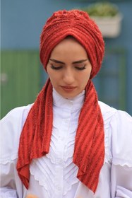 Resim Sahra Şal Dünyası Tasarım Bone Sakallı Bordo 