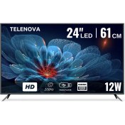 Resim Telenova 24”inç 60 Ekran Uydu Alıcılı HD LED TV 12W Destekli Karavan,ev,ofis 