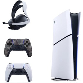 Resim Sony Playstation 5 Slim İthalatçı Garantili + 2. Kamuflaj Dualsense + Pulse 3D Elite Kablosuz Kulaklık 