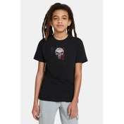 Resim Dead Skull Baskılı Unisex Çocuk Siyah T-Shirt 