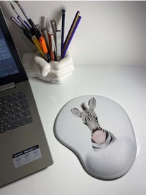 Resim Sakız Çiğeneyen Zebra Bilek Destekli Mouse Pad Mousepad 