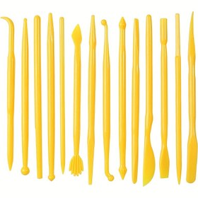 Resim 14 adet DIY Plastik Polimer Oyma Seti, Şarj Edilmeyen Kil Aracı Seramik Model Oyma ve Kabartma 