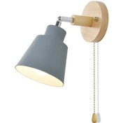 Resim Macaron Başucu Duvar Lambası Ahşap Fermuarlı Yemek Odası Oturma Odası Dekorasyonu Arka Plan Duvar Lambaları 10cm Taban E27 Diğer 