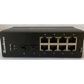 Resim Scodeno 8 Port Bakır 8*10/100/1000 2*1000 Port Fiber Girişli 10 Port Endüstriyel Yönetilebilir Poe Switch Ons-8 