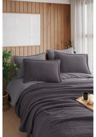 Resim İyi Geceler İstanbul Zen Stone Antrasit Çift Kişilik %100 Pamuk Yatak Örtüsü Seti Antrasit 