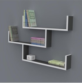 Resim Kenzlife Kitaplık Gülin 055*080*20 Gri Duvar Rafı 