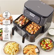 Resim Karaca Premium Iki Hazneli Air Pro Cook Duo Tandır Xxxl 8 Litre Geniş Hazneli Airfryer 8 Kişilik 