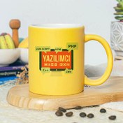 Resim İsme Özel Yazılımcı Sarı Kupa Bardak 