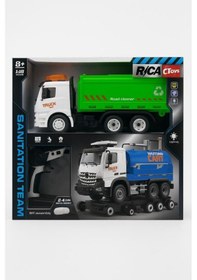 Resim Ctoy Constructo Rc Sök-tak Çöp Kamyonu Usb Şarjlı 1:18 Mühendislik Oyuncak + 2.4 Ghz Kumanda Yeşil 