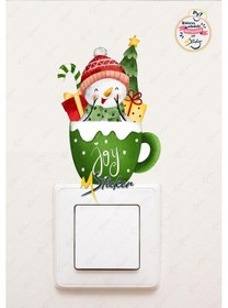 Resim Yeni Yıl Sevimli Yeni Yıl Süsü Priz Sticker - Yılbaşı Stickerı Dijital Baskı 