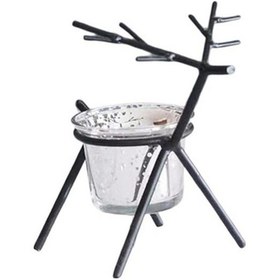 Resim Zcjb Magideal Demir Ren Geyiği Çay Işığı Tutucu Siyah-65252 