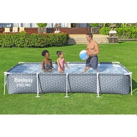 Resim Bestway Steel Pro Dikdörtgen Prefabrik Yer Üstü Havuz Seti 3,66 M X 2,01 M X 66 Cm 