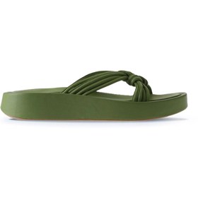 Resim Bueno Shoes Yeşil Deri Kadın Dolgu Topuklu Terlik 01wu4602 
