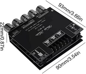 Resim BTPOUY MT21 2.1-Kanal BT AUX Rakamlı Ses Güç Amplifikatörü Modülü Yüksek Güçlü Ses Amplifikatörü 20-100W Kornalara Uygun 