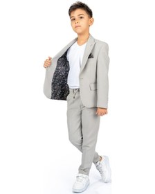 Resim Mnk Baby & Kids Spor Çocuk Ceket, Tişört , Jogger Pantolonlu Takım Mnk5682 Gri 