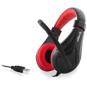 Resim RAMPAGE SN-RU2 SİYAH/KIRMIZI OYUNCU USB MİKROFONLU KULAKLIK 