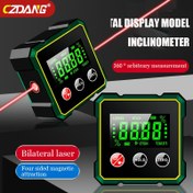 Resim CZDANG Dijital Ekran Eğim Ölçer - 360° Rastgele Açılı Ölçüm, İki Taraflı Lazer, Manyetik Düzleştirme, USB Şarj Edilebilir, Kompakt Tasarım İnşaat ve DIY Projeleri için, Düzleştirme, İnşaat Ekipmanları, Şık Metalik Kaplama, Dayanıklı İnşaat 