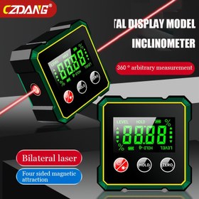 Resim CZDANG Dijital Ekran Eğim Ölçer - 360° Rastgele Açılı Ölçüm, İki Taraflı Lazer, Manyetik Düzleştirme, USB Şarj Edilebilir, Kompakt Tasarım İnşaat ve DIY Projeleri için, Düzleştirme, İnşaat Ekipmanları, Şık Metalik Kaplama, Dayanıklı İnşaat 
