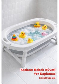 Resim Katlanabilir Bebek Küveti - Akordiyon Yer Kaplamayan Çocuk Küveti - Katlanır Küvet Banyo 