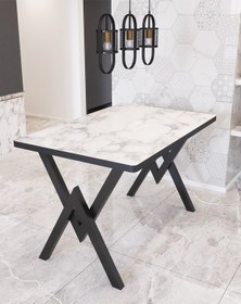 Resim Avvio 80x120 Alara Mutfak Masa Takımı-yemek Masa Takımı Beyaz Mermer 