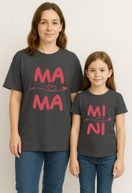 Resim SVART WEAR MAMA MINI Anne Kız Kombin Tişört Takımı T-Shirt Twin Anne Kız Çocuk Oversize MAMA MINI (TEKLİ FİYAT) 