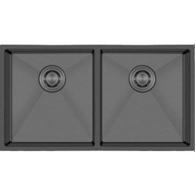 Resim Crauf Stella 4580 Pvd Füme 2 Gözlü Paslanmaz Çelik Mutfak Eviyesi Füme 