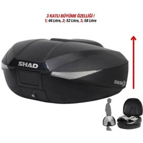 Resim Shad MOTO TEZ SHAD SH-58X 3 KADEMELİ MOTOSİKLET ÇANTASI TOPCASE 