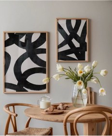 Resim Çerçevesiz Poster Kesişen Çizgiler Soyut 2'li 