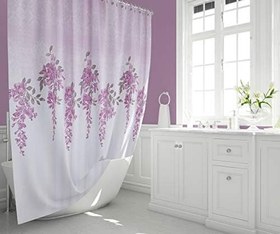 Resim Tropikhome Lila Banyo Perdesi - 180x200 cm Duş Perdesi Polyester Kumaş Su Geçirmez Banyo Perdeleri, Tek Kanat Banyo Duş Perdesi 