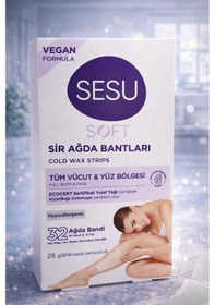 Resim Sesu Soft Sir Ağda Bantları 32 Adet Vegan Formula Tüm Vücut Ve Yüz İçin Soğuk Ağda Bandı 