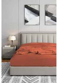 Resim Soley Jersey %100 Pamuk Çift Kişilik 140 X 200 Lastikli Çarşaf Kiremit 