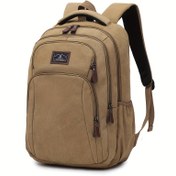 Resim Erkekler İçin Büyük Kapasiteli Seyahat Sırt Çantası - 39.62cm Laptop Bölmesi, Çoklu Fermuarlı Cepler, Yastıklı Omuz Askısı - İş, Okul ve Tatil için Dayanıklı Sırt Çantası - Bej/Kahverengi 