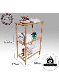 Resim Havluluk - Doğal Ahşap Havlu Askılık - Askı - Banyo Kağıt Havlu 