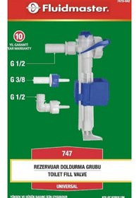 Resim Fluidmaster Gömme Rezervuar Şamandıra Doldurma Grubu Beyaz - Mavi 