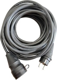 Resim Evden Elektrikli Araba Şarj Uzatma Kablosu Topraklı%100 Bakır 3x2.5mm (SİYAH, 50 METRE) 