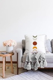 Resim RealHomes Ay'ın Dönüşümleri Özel Tasarım Dijital Baskılı Dekoratif Raşel Örme Yastık Kırlent Kılıfı, Sonil-K10290 