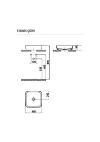 Resim Creavit Loop 40 x 40 CM Tezgah Üstü Çanak Lavabo LP040 