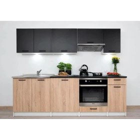 Resim T Designo Tdesıgno Mina Mutfak 240 cm Tezgah Dahil Değil Siyah-Meşe 