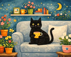 Resim Sayılarla Boyama Seti - Ev Kedisi - 40x50 