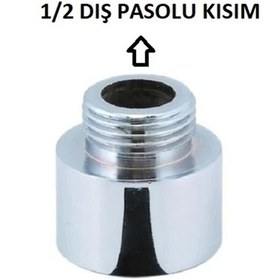Resim 1/2-3/4 Bas Uzatması Metal Banyo Batarya Duş Hortumu Adaptörü 