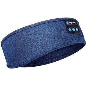Resim Mavi Bluetooth Kulaklık Spor Uyku Bandı Ince Yumuşak Elastik Rahat Kablosuz Kulaklık Müzik Göz Maskesi Yan Uyuyan İçin 