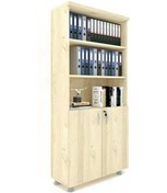 Resim Modüler Dünyası Kapaklı Kitaplık Dosya Dolabı Meşe - 80X38X188 