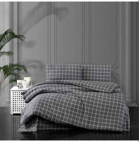 Resim Ranforce Kumaşından Tek Kişilik Nevresim Seti 160x220 Antrasit 