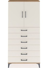 Resim Arges Dolap 2 Raflı 6 Çekmeceli 2 Kapaklı 88x30x182 Çam-aytaşı Çam 