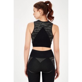 Resim Maraton SlimFit Kadın Bisiklet Yaka Kolsuz Siyah Bra 813054 