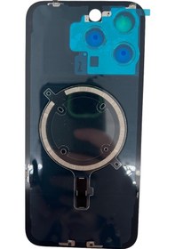 Resim Teknonet Apple Uyumlu iPhone 15 Pro Max Kamera Camlı Batarya Kapağı + Magsafe Flex - Beyaz Beyaz 