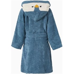 Resim Liewood Lily Çocuk Bornoz Yumuşak Polar, Penguen Kapüşonlu Tasarım Lacivert 