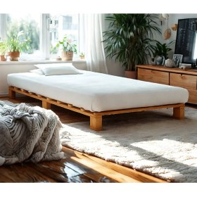 Resim Pinoxi Ahşap Platform Karyola Ceviz Renk 90 x 200 cm 