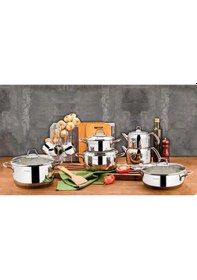 Resim Evimsaray Çeyiz Seti Paslanmaz Çelik 16 Parça Asude Sade Gri 